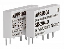 Промежуточные реле KIPPRIBOR серии SR интерфейсные в ультратонком корпусе (1-контактные)